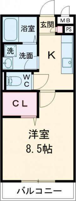 WISTERIA PLACE(1K/1階)の間取り写真