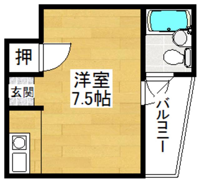 大栄ビル(1K/4階)の間取り写真