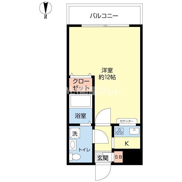 ダイワティアラ村上I(1K/1階)の間取り写真