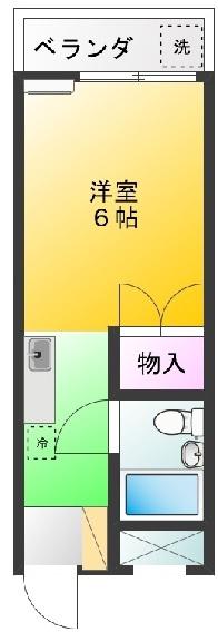 ドミール羽(ワンルーム/1階)の間取り写真