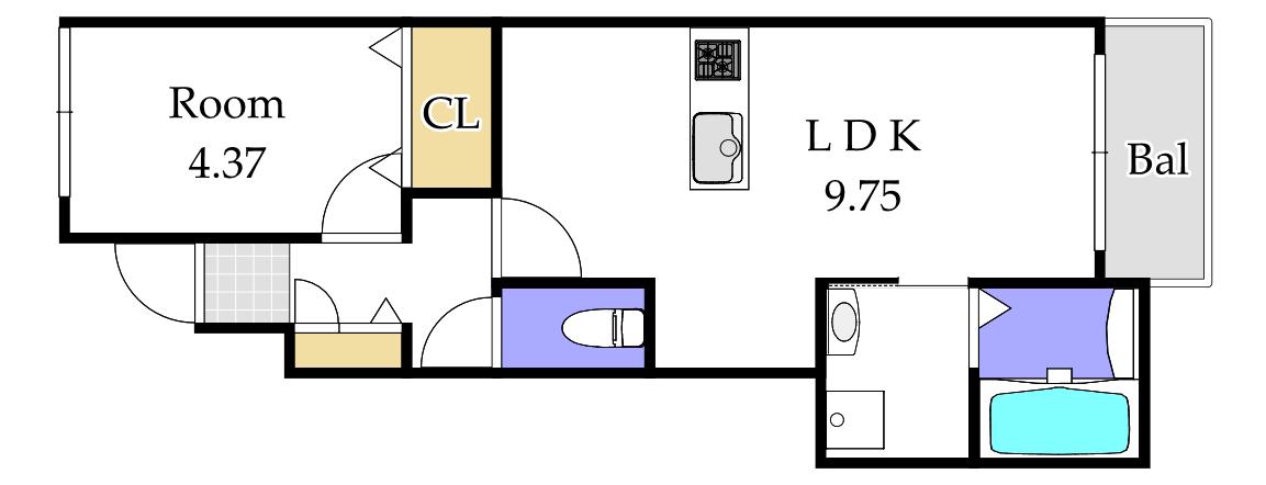 CASA LICHT(1LDK/1階)の間取り写真