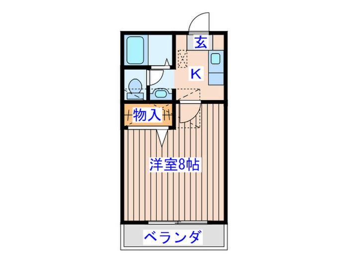Kハウス伍番館(1K/1階)の間取り写真