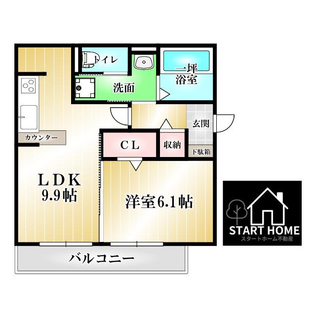 セジュールエム(1LDK/1階)の間取り写真