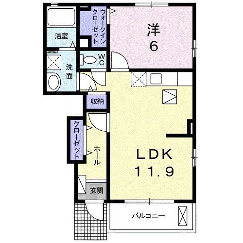 ルミエールIII(1LDK/1階)の間取り写真