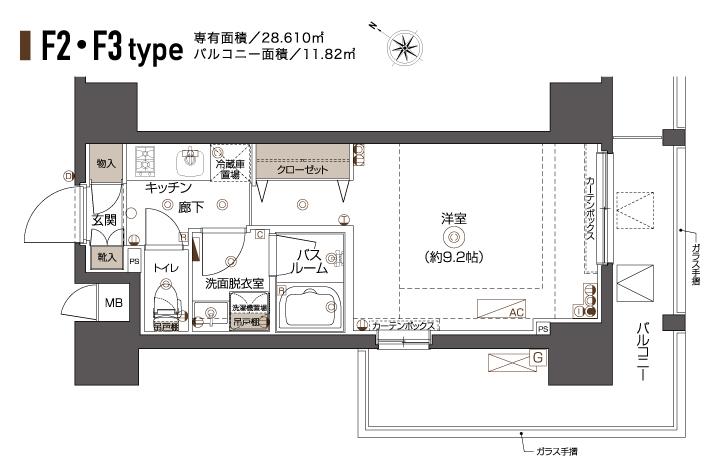 ZOOM西五反田(1K/8階)の間取り写真