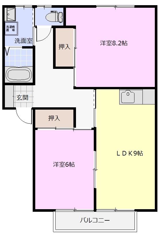 まさともハイツ(2LDK/2階)の間取り写真