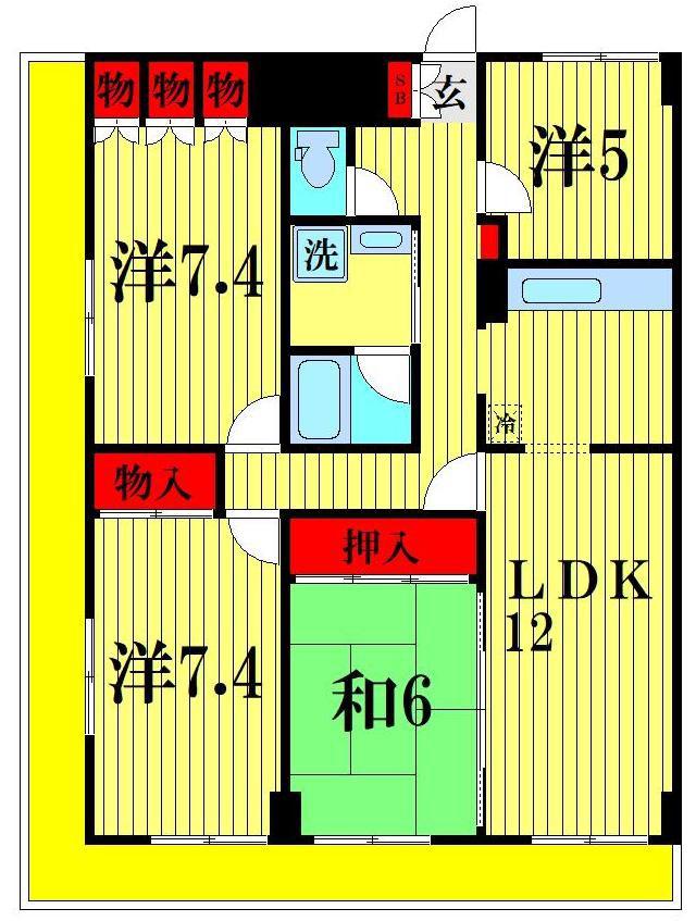 ヒルフォレスト南流山(4LDK/4階)の間取り写真