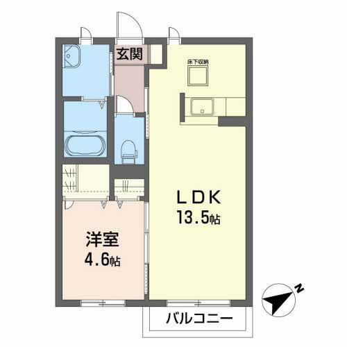 シャーメゾンカルテット(1LDK/1階)の間取り写真
