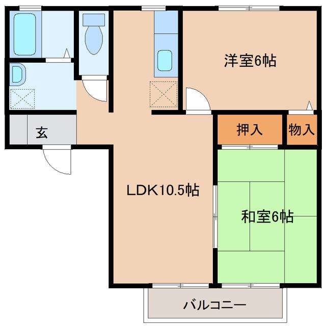 セントレージュA(2LDK/1階)の間取り写真