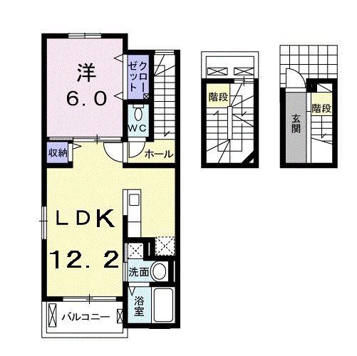 ファンタジー ランド(1LDK/3階)の間取り写真
