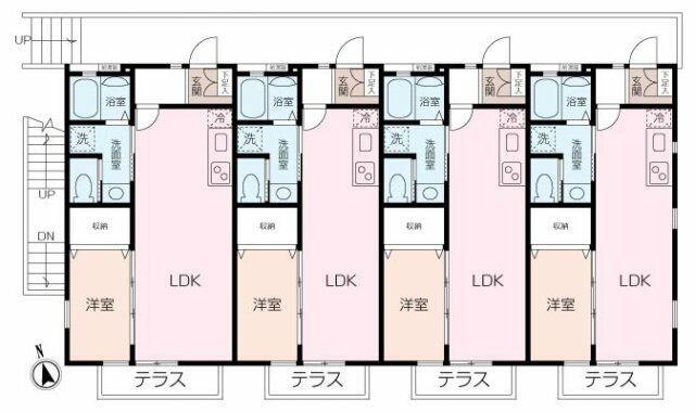 ラフール湘南(1LDK/2階)の間取り写真