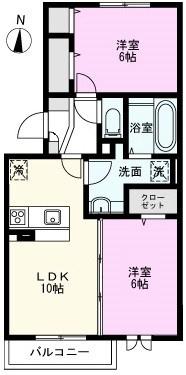 ロイジェントパークス レイクタウン III F(2LDK/1階)の間取り写真