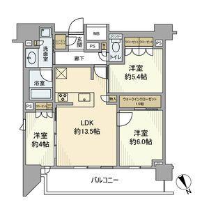 リビオ蒲田ザ・ゲート(3LDK/12階)の間取り写真