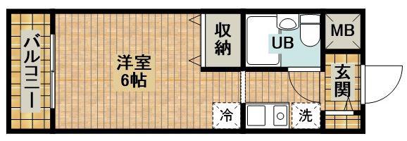 新城ロイヤルプラザ(1K/6階)の間取り写真