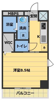 SKY&EARTH(1K/5階)の間取り写真