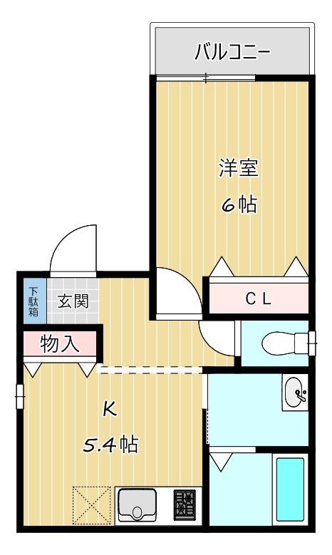 REGULUS板宿(1K/1階)の間取り写真