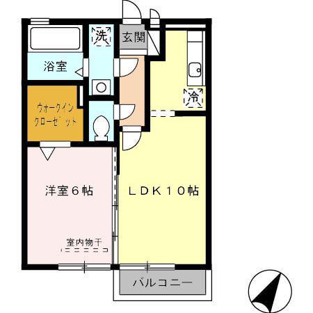 ハルトリゲール(1LDK/2階)の間取り写真