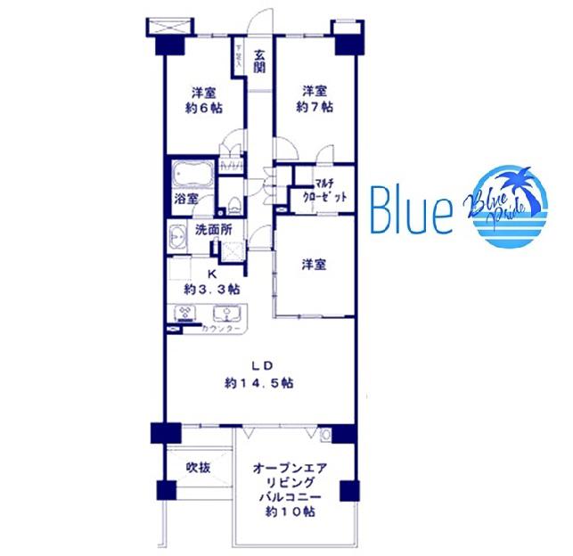 ヴェレーナ湘南海岸(3LDK/4階)の間取り写真