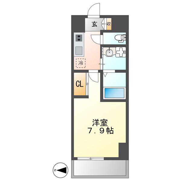 S-FORT熱田六番(1K/5階)の間取り写真
