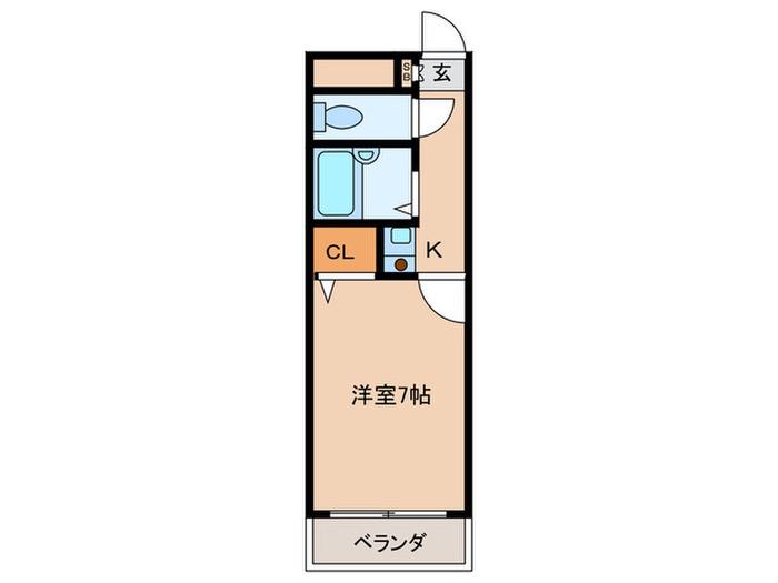 ビーハイブ上新庄(1K/2階)の間取り写真