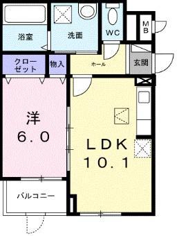 アビタ諸福(1LDK/2階)の間取り写真