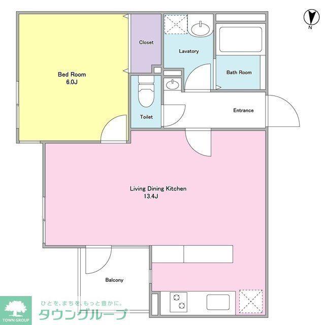 LAPIS三鷹(1LDK/2階)の間取り写真