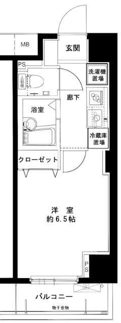 メインステージ西新宿(1K/3階)の間取り写真