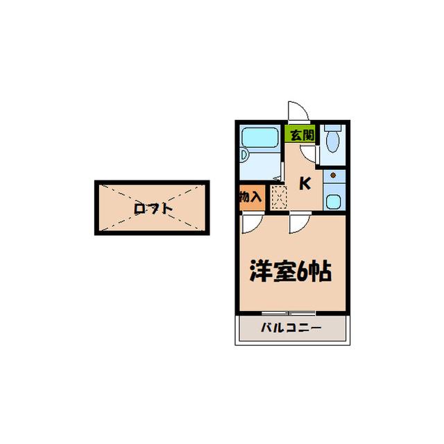 メゾンアソシエート(1K/2階)の間取り写真