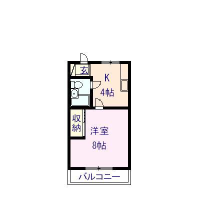 キャンパスハイツ輝(1DK/1階)の間取り写真