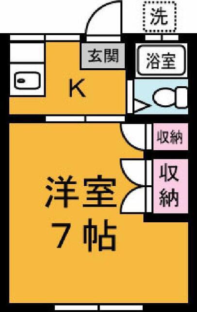 桜台ハイツ(1K/2階)の間取り写真