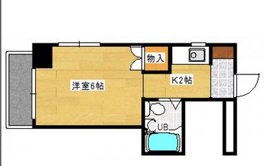 柴崎舟入ビル(ワンルーム/6階)の間取り写真