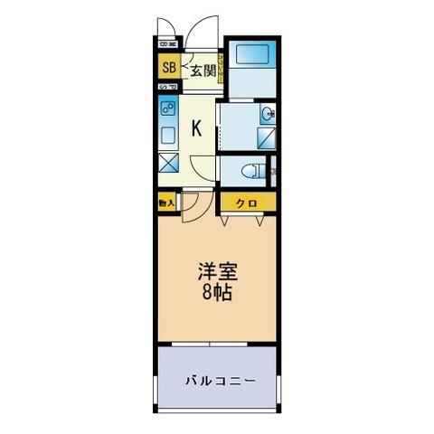 スプリングコート久山(1K/4階)の間取り写真