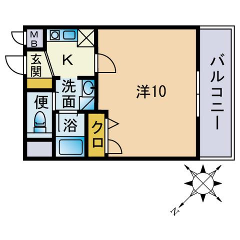 アミティエ博多南(1K/5階)の間取り写真