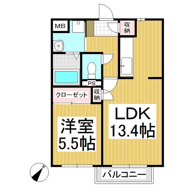 O.DOLLY(1LDK/1階)の間取り写真