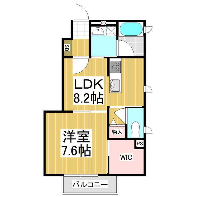 アルプスハイツ(1LDK/1階)の間取り写真