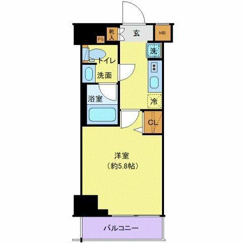 クレヴィスタ品川西大井II(1K/2階)の間取り写真