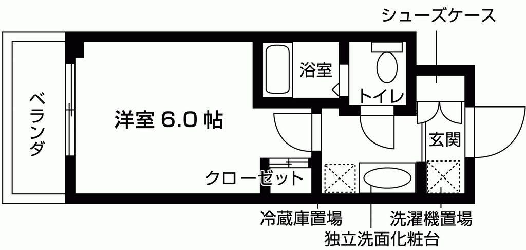 ウエリスアイビー門戸厄神(ワンルーム/5階)の間取り写真