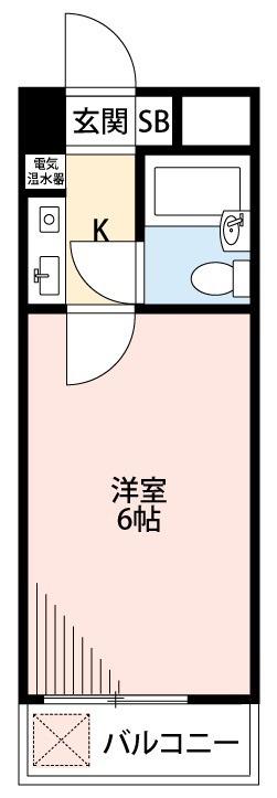 ジュネパレス新松戸第14(1K/4階)の間取り写真