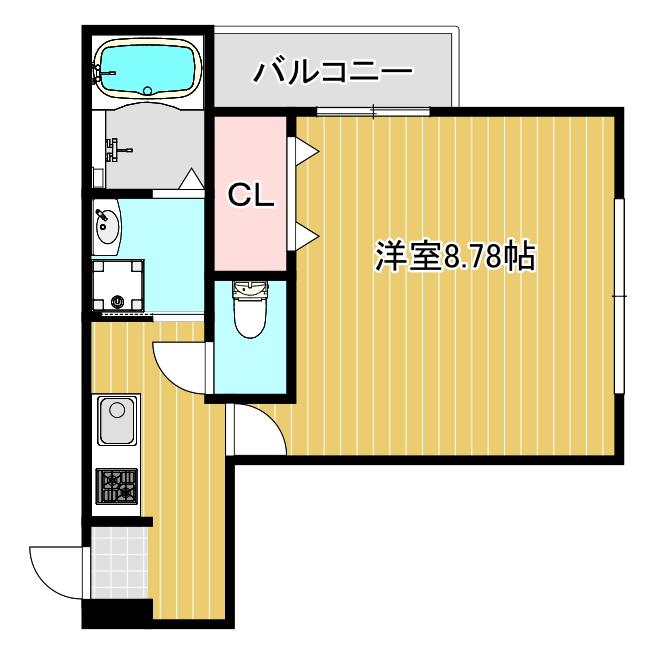 フジパレス姫島(1K/2階)の間取り写真