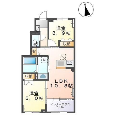 LUMINE (2LDK/1階)の間取り写真