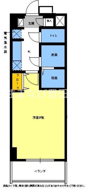 ルミエール伊保原(1K/1階)の間取り写真