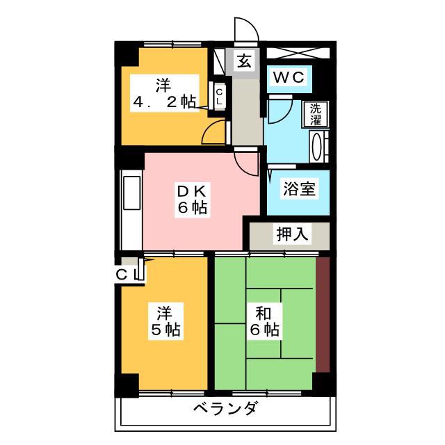 サクシード八王子(3DK/3階)の間取り写真