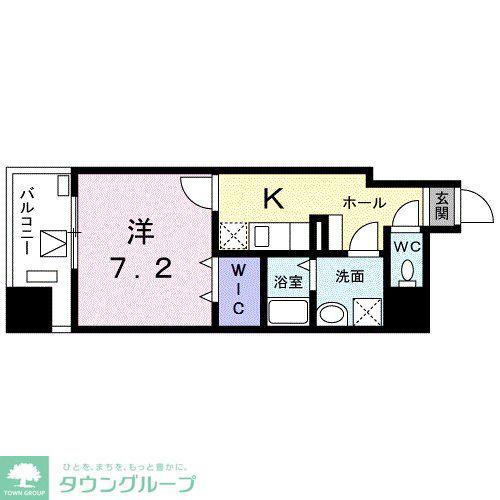 ジャルディーノ 南葛西(1K/5階)の間取り写真