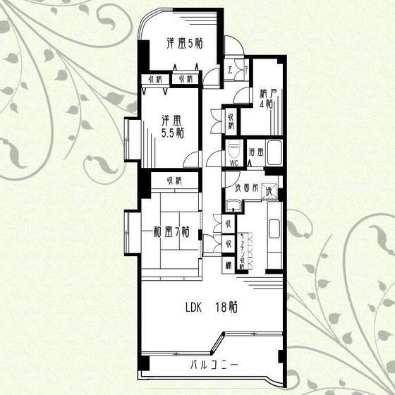 イーハトープ弐番館(3SLDK/1階)の間取り写真