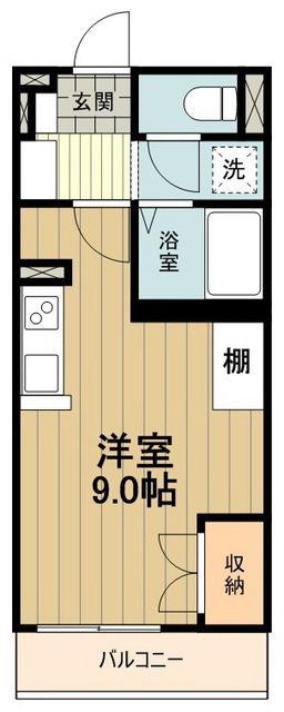 ミランダクレール西八王子(1K/1階)の間取り写真