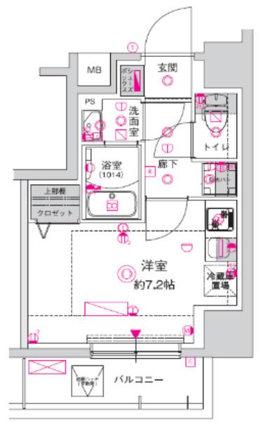 クレスト タップ 川崎港町(ワンルーム/2階)の間取り写真