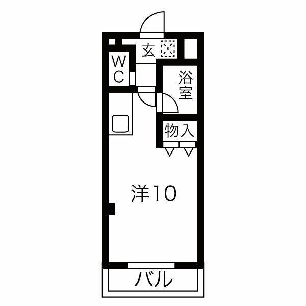 キャスティルI(ワンルーム/1階)の間取り写真