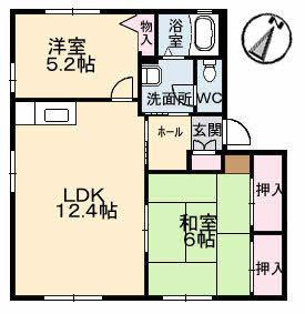 フローラル福木(2LDK/1階)の間取り写真