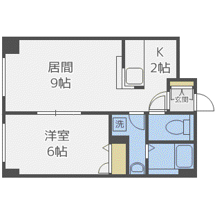 ラ・アムール白石(1LDK/3階)の間取り写真