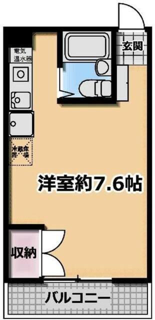グランデール三井(ワンルーム/3階)の間取り写真